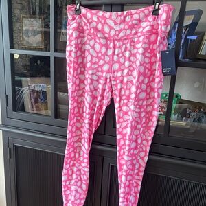 crown & ivy Hot Pink and White Abstract Print Leggings